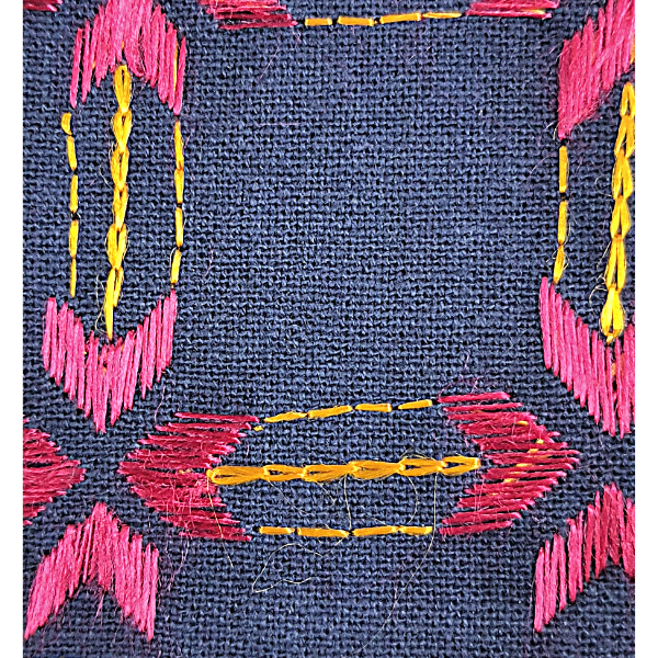 "Nabha Phulkari "hand embroidered cotton indigo coasters  - image 2